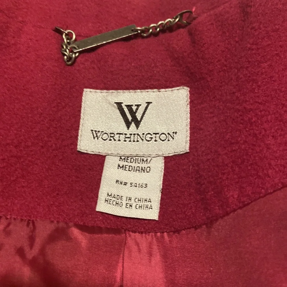 Worthington Fuchsia Peacoat Black Buttons and Tye Waist Size M GORGEOUS! EUC!!! - Picture 16 of 16
